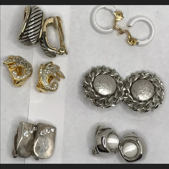 Vintage Clip On Earrings bundle 6 Pairs All good - Picture 5 of 11